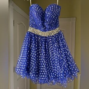 Sherri Hill strapless homecoming dress, royal blue, size 2